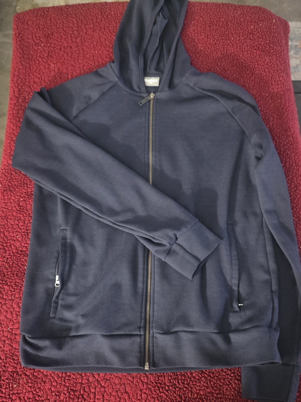 Men's 32 Degrees Navy Zip-Up Hoodie Sweater, S